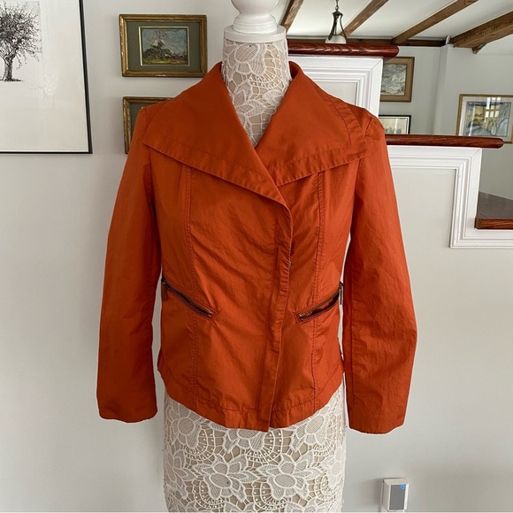 MICHAEL Michael Kors Jackets & Blazers - MICHAEL KORS Burnt Orange Asymmetrical Cotton Jacket PM